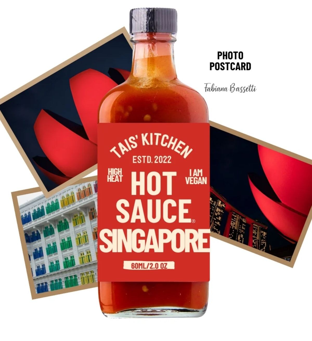 A bottle of Tais' Kitchen hot sauce